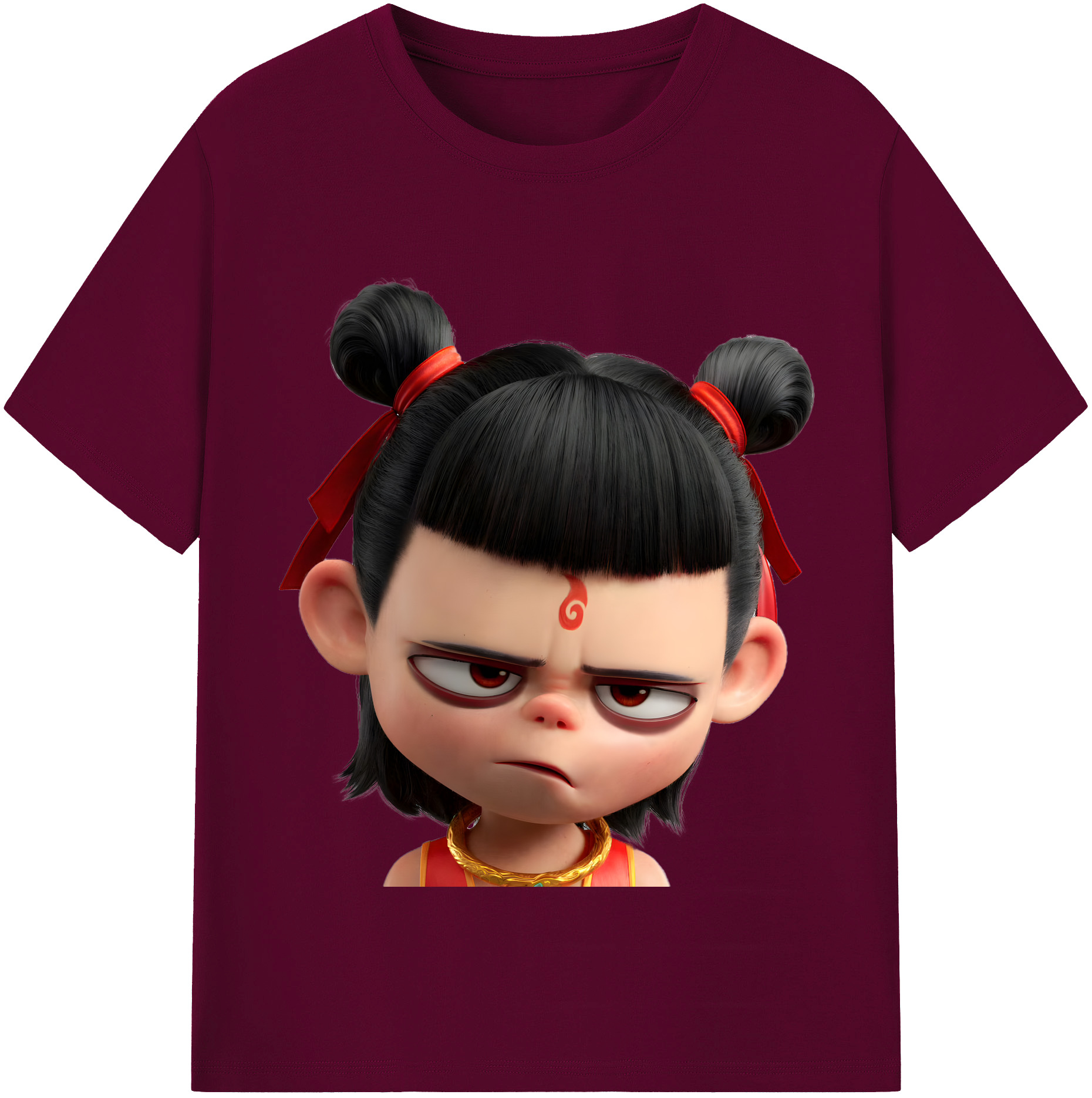 （画像用） Ne Zha 2 ナタ 魔童の大暴れ レディースカジュアルプリントTシャツ（綿100％）